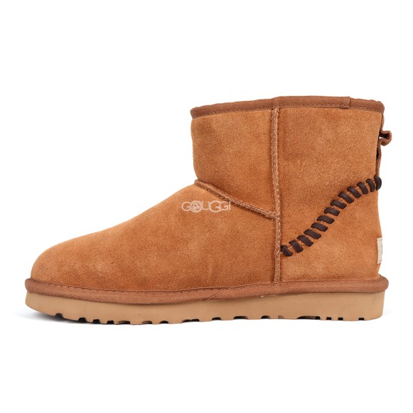 Men`s Ugg Classic Mini Deco Suede Boots Chestnut Dressinn
