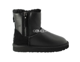 Mini Double ZIP Metallic Black