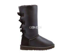 Bailey Bow Tall Metallic Chocolate