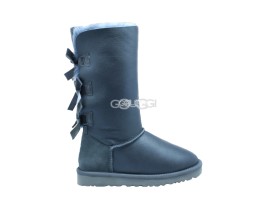 Bailey Bow Tall Metallic Grey