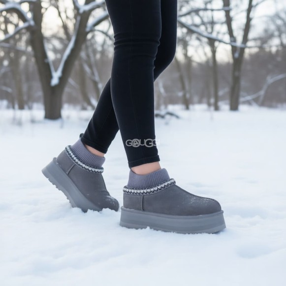 Женские угги на платформе Ugg Tazz Knit Grey