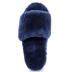 Fluff Slide Slippers Navy Blue