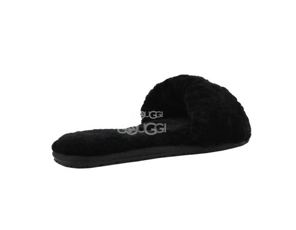 Fluff Slide Slippers Black