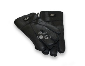 Меховые перчатки мужские Suede Dark Black